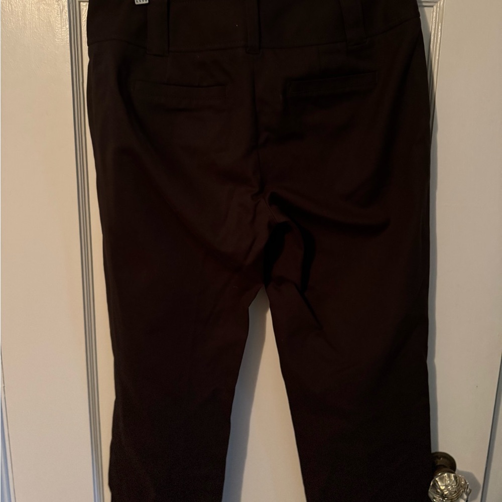 ANN TAYLOR Lindsay Dress Pants Womens Sz 4 Chocolate/ Dark Brown Straight Ankle - Picture 7 of 12